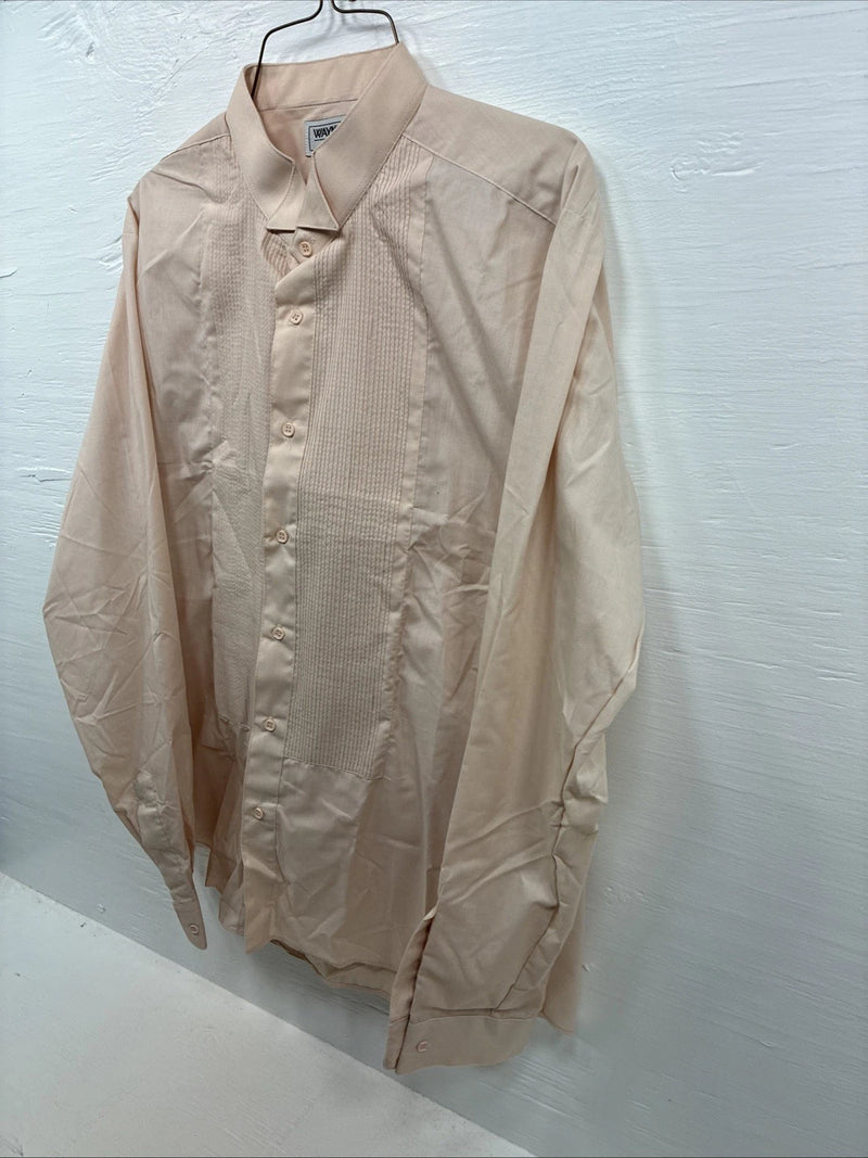 New Wayne Scott Tan Long Sleeve Button Up English Shirt XL X-78