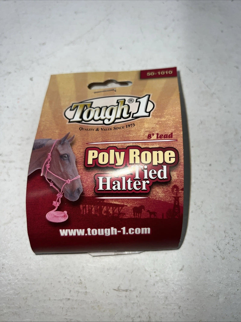 New Tough Red 1 Poly Rope Halter And 8” Lead Rope #50-1010 G-505
