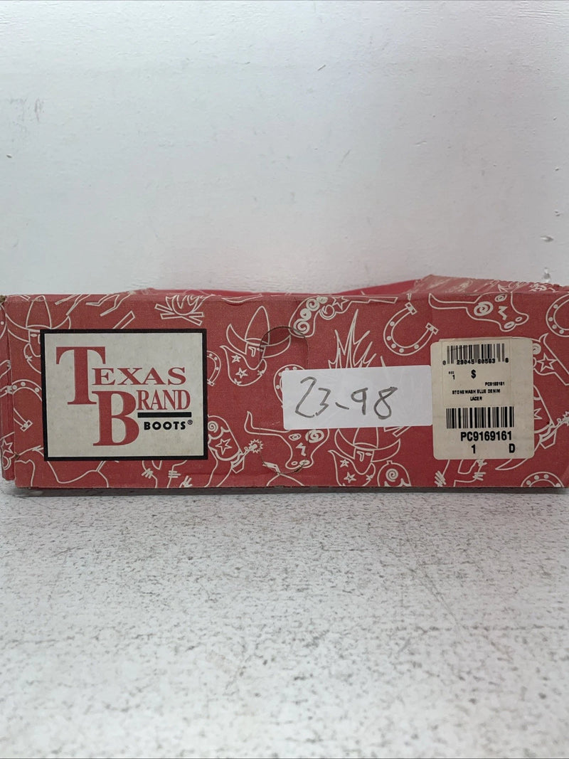 New Kids Blue Lace Up Texas Brand Cowboy Boots. 9169161 1 D. 23-98