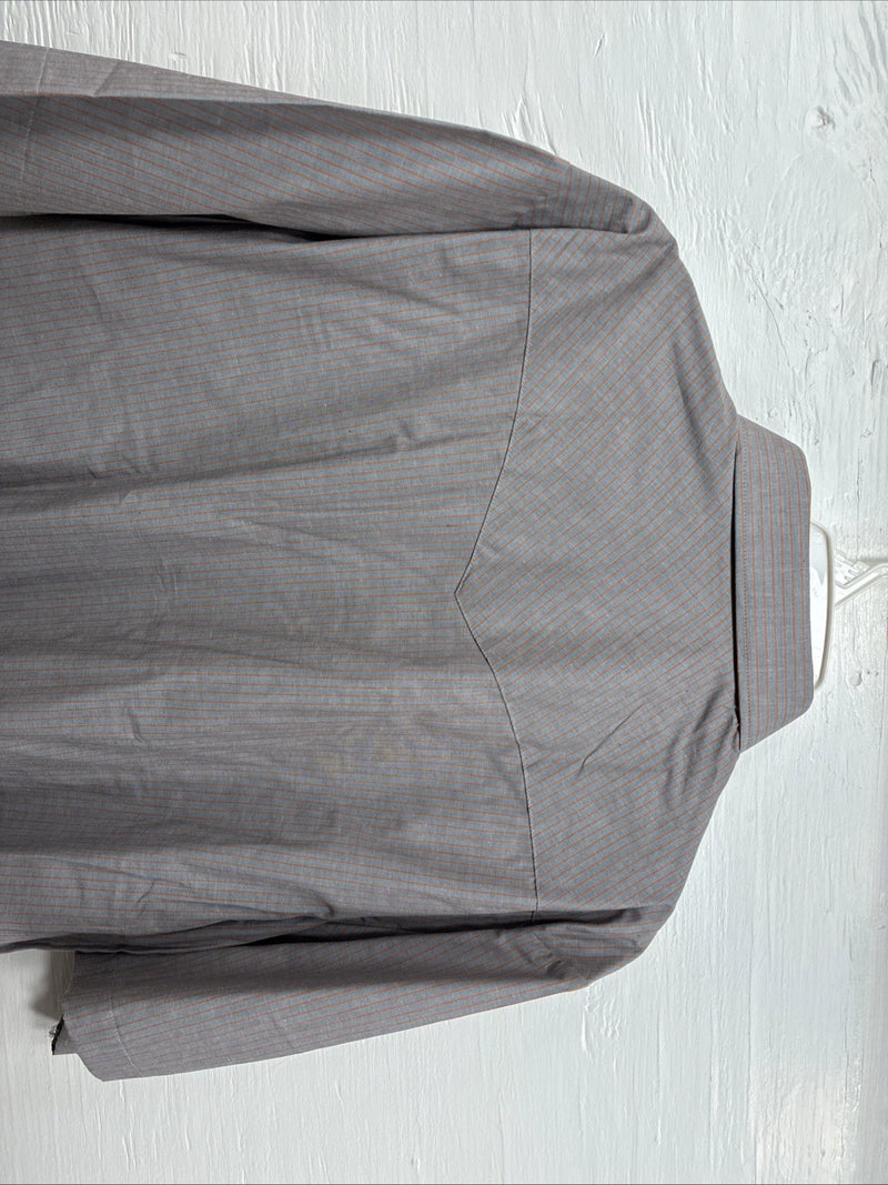 New Men’s Mesquite Gray Orange Stripe Short Sleeve Pearl Snap XL Q-70