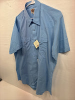 New Men’s ELY Cattleman Blue Someone Short Sleeve Pearl Snap 17 XL O-28