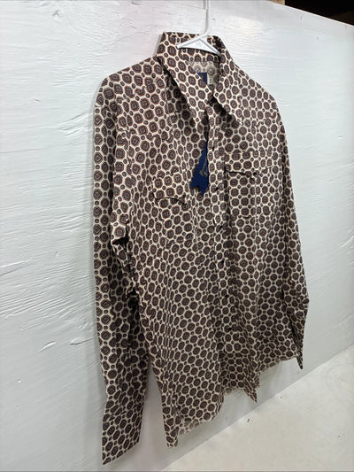 New Men’s Panhandle Slim Multicolor Design Long Sleeve Pearl Snap 16 Large CC-56