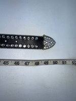 New Black Genuine Leather Nocona Silver Bling Cross XL Belt #N1330999 Z-79