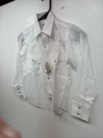 New Kids ELY Cattleman White Long Sleeve Pearl Snap Size Boy 8 YY-64