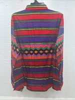 New Men’s Wrangler Multicolor Stripe Long Sleeve Button Up 17.5 X 35 XL V-58