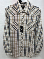 New Men’s ELY 1878 Multicolor Plaid Long Sleeve Pearl Snap Large Q-42