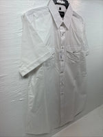 New Men’s White Horse Western White Short Sleeve Pearl Snap Large V-38