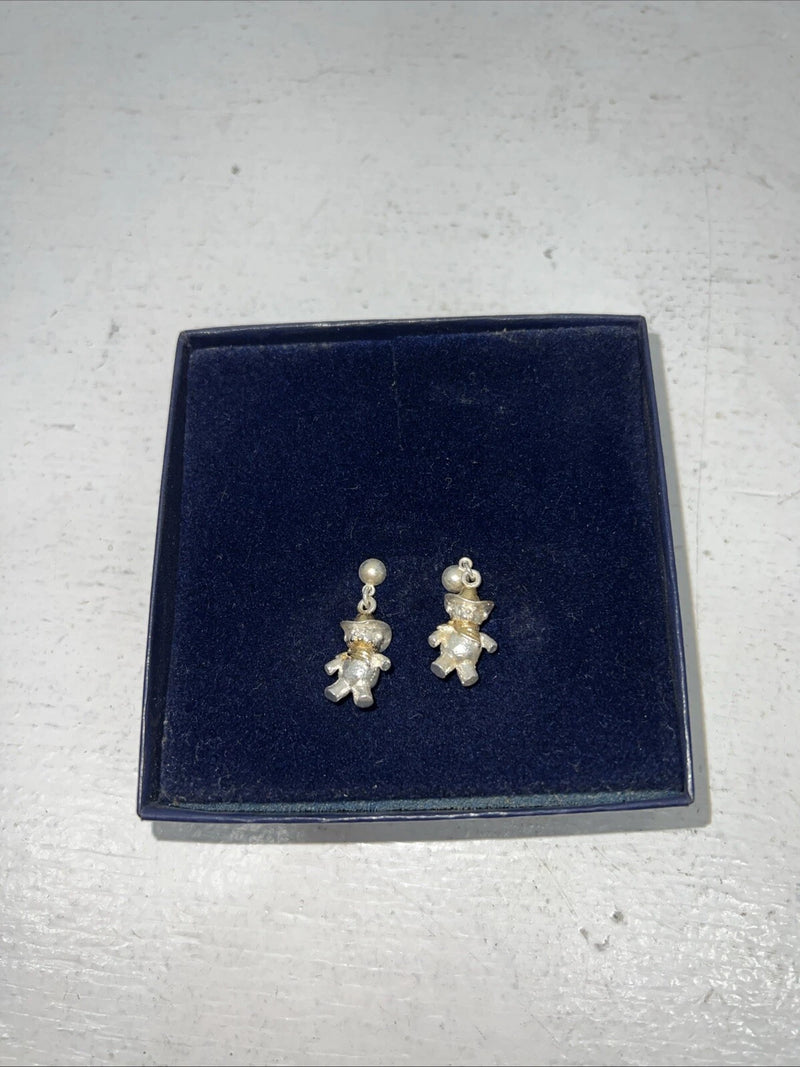 New Women’s Montana Silversmiths Silver Gold Teddy Bear Earrings. ER227 A-39