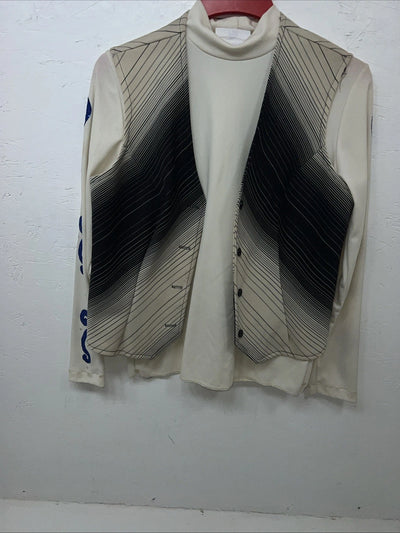 New Women’s Klassy Kowgirls White Western Show Shirt Vest Large UU-36