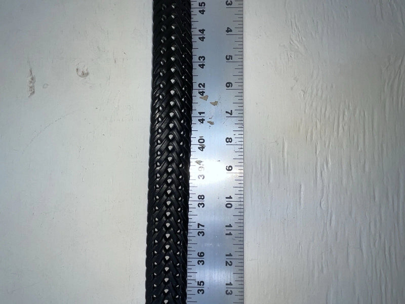 New Black Genuine Leather DBL Barrel Braided 40” Belt #N1311777 JJ-85