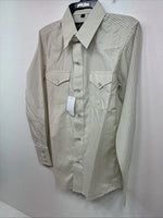 New Kids White Horse Yellow Stripe Long Sleeve Pearl Snap Large DD-62