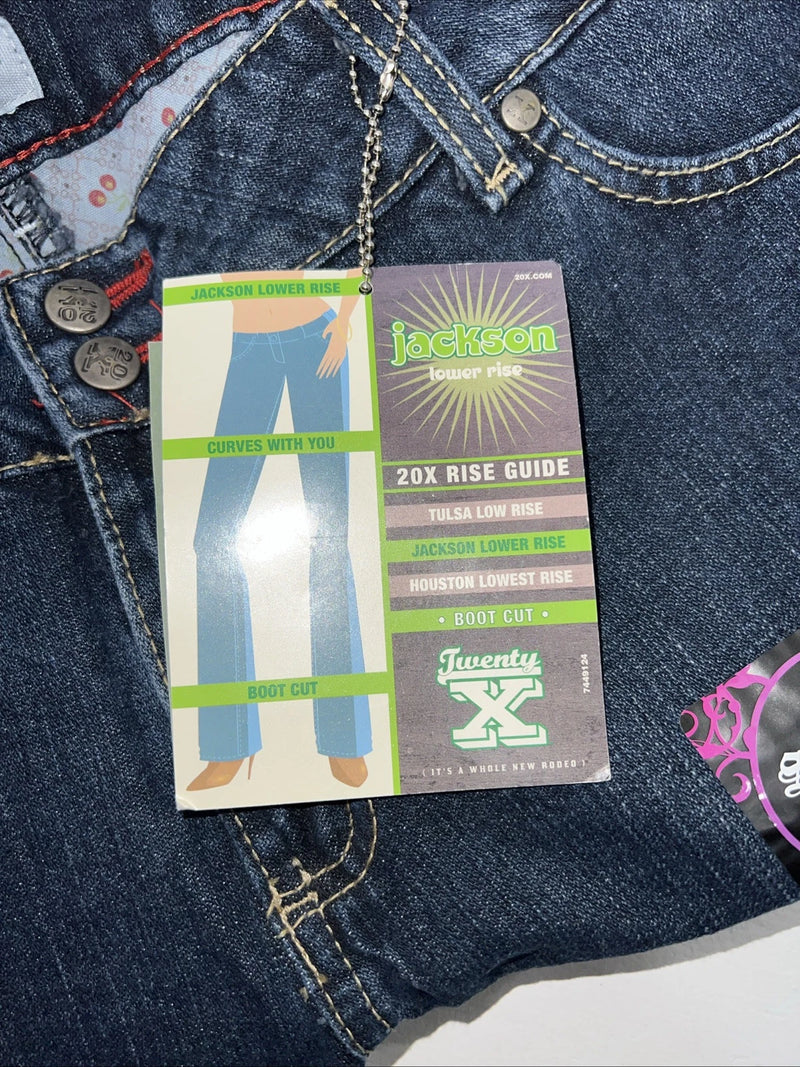 New Women’s Twenty X Jackson Dark Wash Low Rise Denim Jeans. 13/14x36 M-6