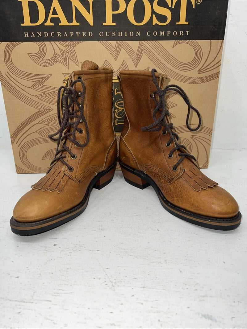 New Women’s Brown Dan Post Lace Up Cowboy Boots. DP59003 6 M. 20-141