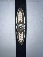 New Black Genuine Leather Double S Weaved And Pendent 30” Belt JJ-123