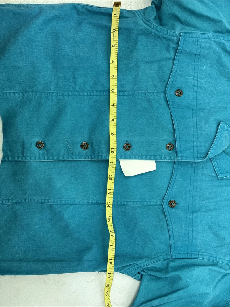 New Women’s Wrangler Blue Short Sleeve Pearl Snap Size Medium YY-50
