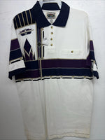 New Men’s Cumberland Outfitters Purple White Navy Polo Shirt. Medium I-50