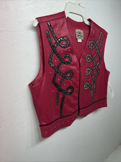 New Women’s Pink 1849 Authentic Ranchwear Western Show Vest XL WW-69