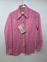 New Women’s Rockmount Pink Long Sleeve Pearl Snap Size 34 TT-34