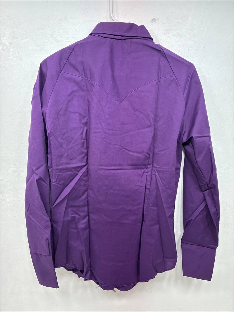 New Women’s Tem Tex Purple Long Sleeve Pearl Snap Size 38 II-21
