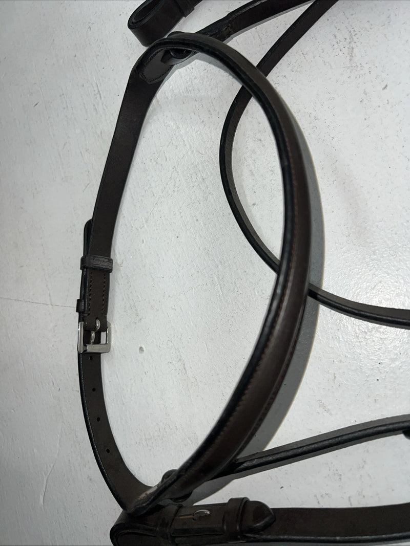 New EQUIROYAL Brown English Snaffle Bridle Full #21-9556-7-0 BB-13