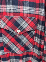 New Men’s White Horse Red Black Flannel Long Sleeve Pearl Snap 2XL H-37