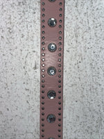 New Pink Genuine Leather Nocona Silver Bling 36” Belt #4420430 Z-12