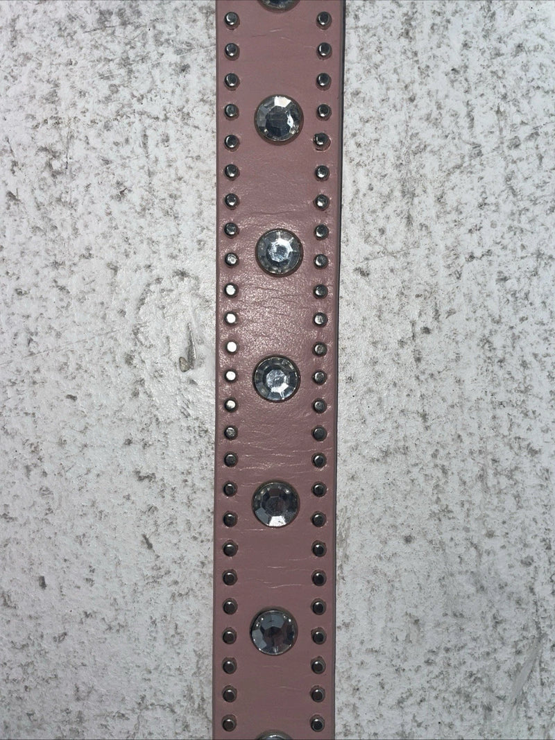 New Pink Genuine Leather Nocona Silver Bling 36” Belt #4420430 Z-12