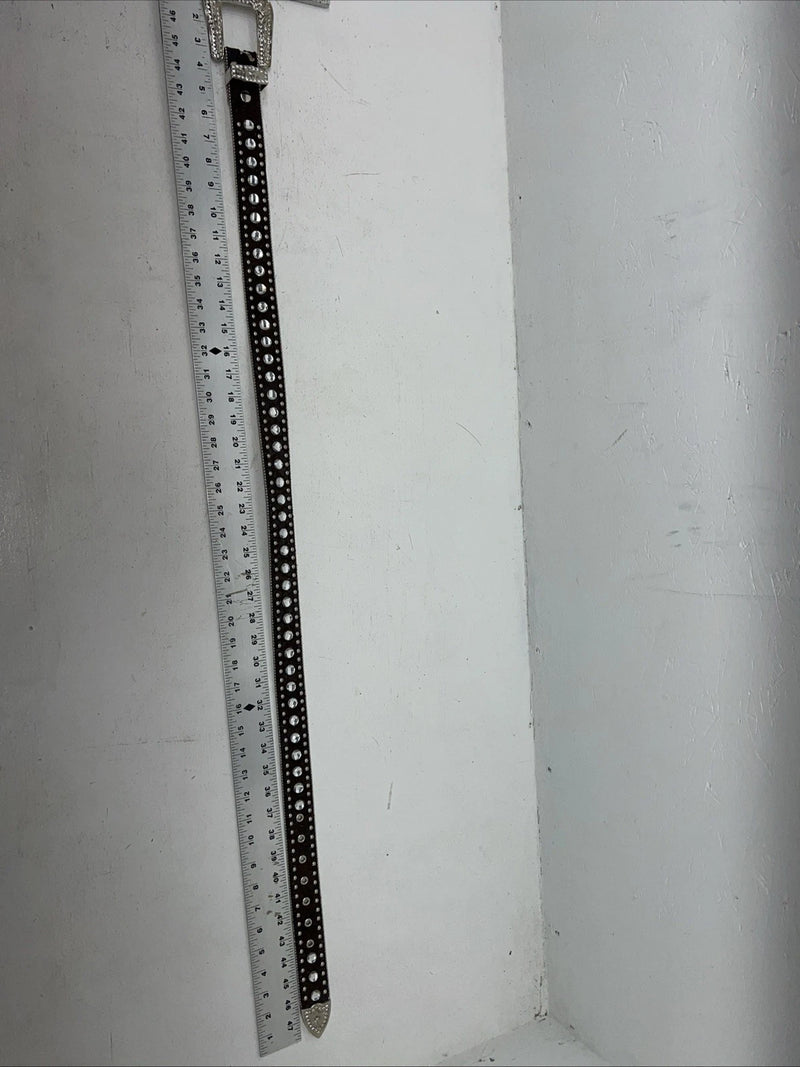New Brown Blazin Roxx Genuine Leather Bling Belt Large #N3510002 W-14