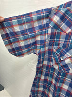 New Men’s ELY Cattleman Multicolor Plaid Short Sleeve Pearl Snap XL Short T-30