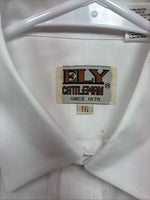 New Boys ELY Cattleman White Long Sleeve Pearl Snap size 16 CC-76
