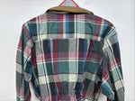 New Women’s Panhandle Slim Plaid Long Sleeve Button Up Crop Top XL MM-115