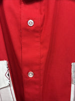 New Men’s Cowboy Threads Red Designed Short Sleeve Button Up Large CC-47