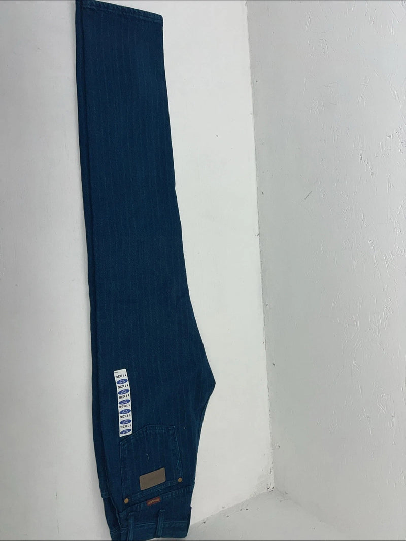 New Women’s Blue Stripped Wrangler Slim Fit Denim Jeans. 11x36 O-13