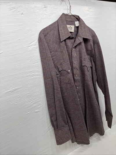 New Men’s Prior Multicolor Long Sleeve Pearl Snap 16.5 Large K-72