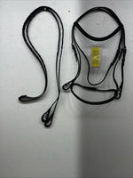 New Equiroyal Black Brown Full English Bridle With Reins #21-9556 Y-28