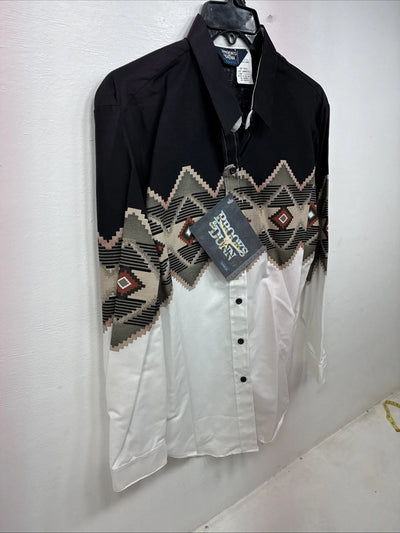 New Women’s Brooks & Dunn Western Design Long Sleeve Button Up Medium YY-113