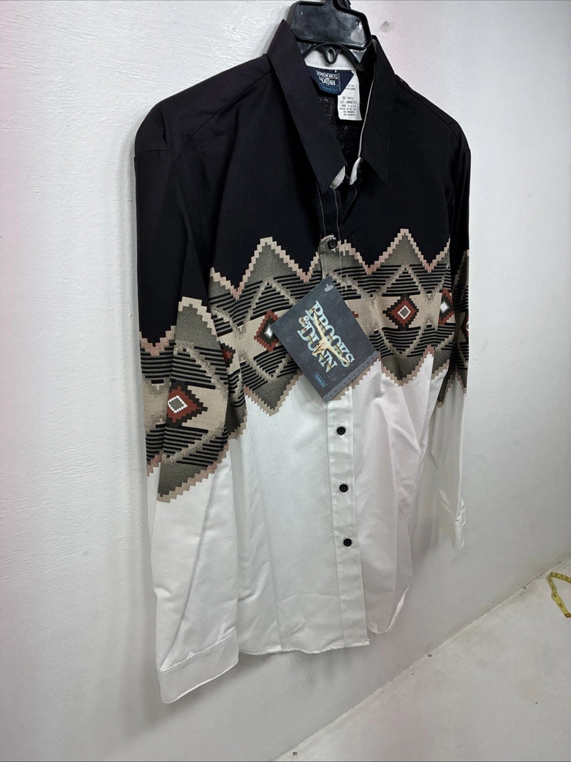 New Women’s Brooks & Dunn Western Design Long Sleeve Button Up Medium YY-113