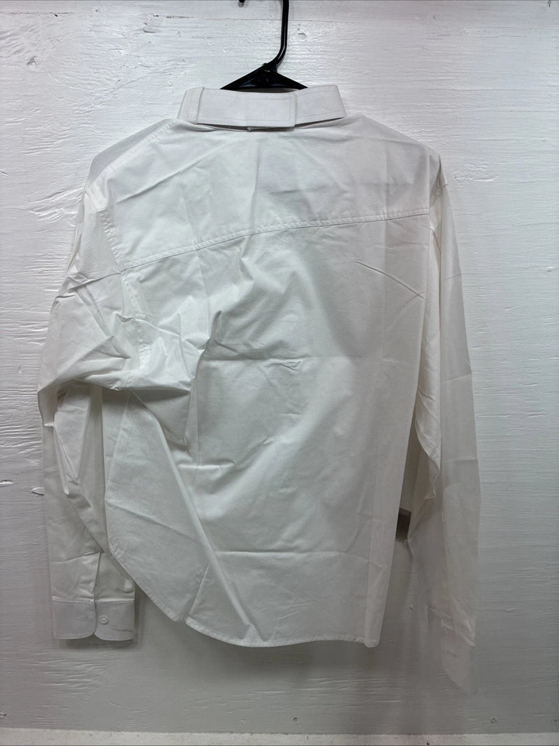 New Riders Mark White Long Sleeve Button Up English Shirt Size 40 DD-6
