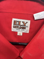 New Men’s ELY Cattleman Red Simple Short Sleeve Pearl Snap 18 2XL K-96