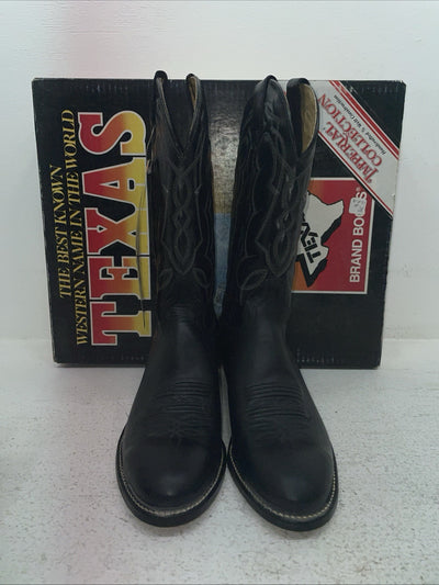 New Men’s Black Texas Brand Cowboy Boots. M 610 8.5 8 1/2 D. 3-121
