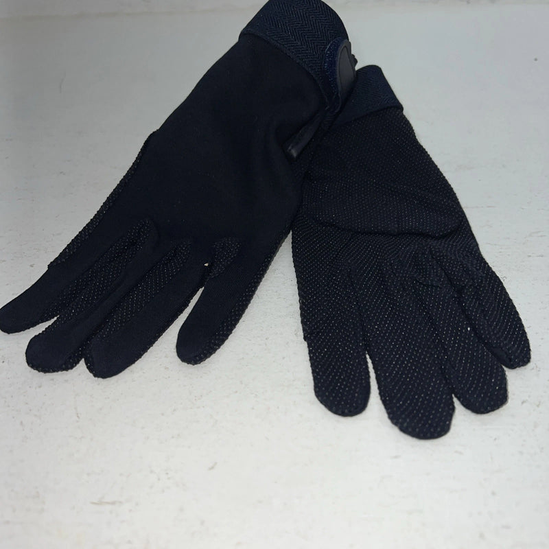 New Navy Blue Cross Country Cotton Pebble Riding Gloves Large E-504