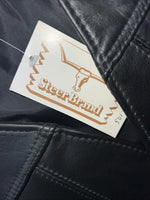 New Women’s Steerbrand Black Leather Biker Vest Small S-601