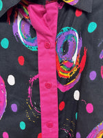 New Women’s Mine & Bills Pink Deigned Long Sleeve Button up Medium TT-119