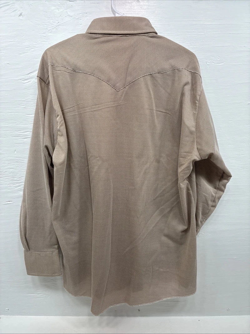 New Men’s Dickson Jenkins Brown Design Long Sleeve Pearl Snap 17.5 X 33 XL R-79