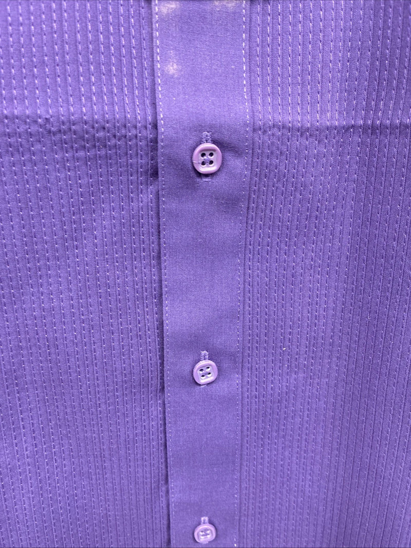 New Wayne Scott Dark Purple Long Sleeve Button Up English Shirt Small X-96