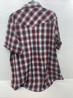 New Men’s ELY Cattleman red Short Sleeve Pearl Snap 3XL E-24