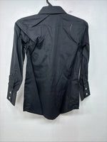 New Kids White Horse Black Long Sleeve Pearl Snap Size Small YY-67