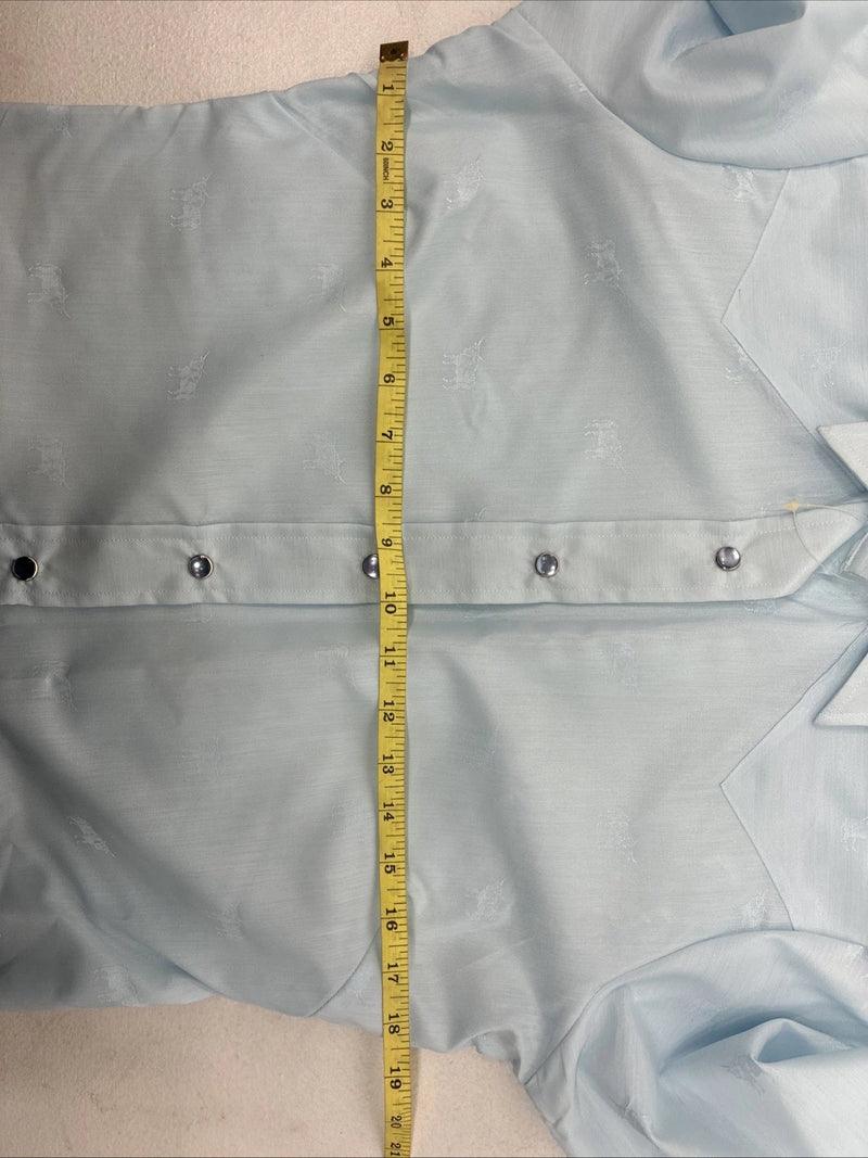 New Women’s H Bar C Blue Design Long Sleeve Pearl Snap Size 32 KK-103