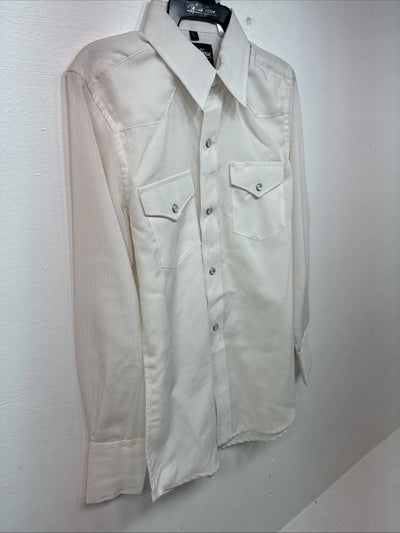New Boys White Horse White Long Sleeve Pearl Snap Large DD-77