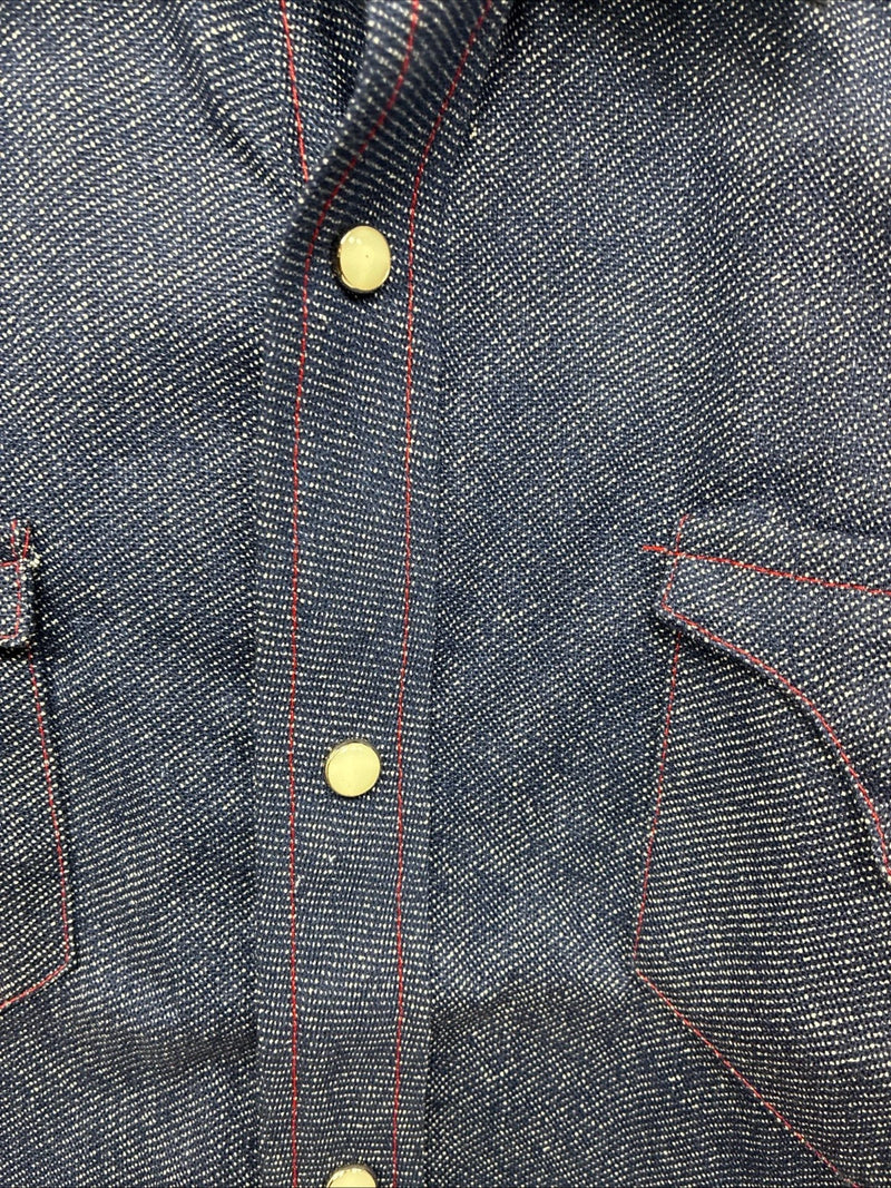 New Boys Panhandle Slim Blue Jean Long Sleeve Pearl Snap Size 12 DD-114
